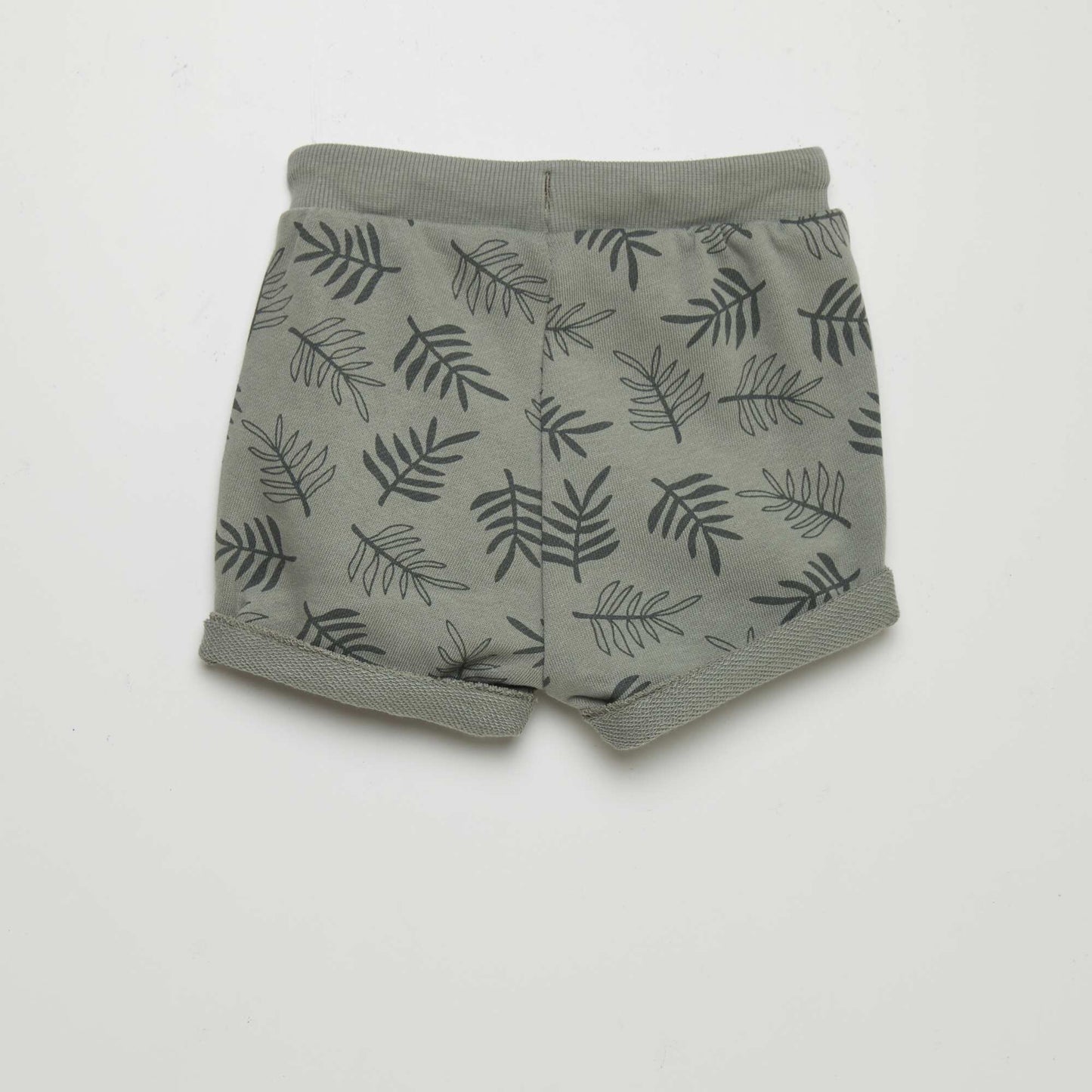 Printed sweatshirt fabric shorts KHAKI