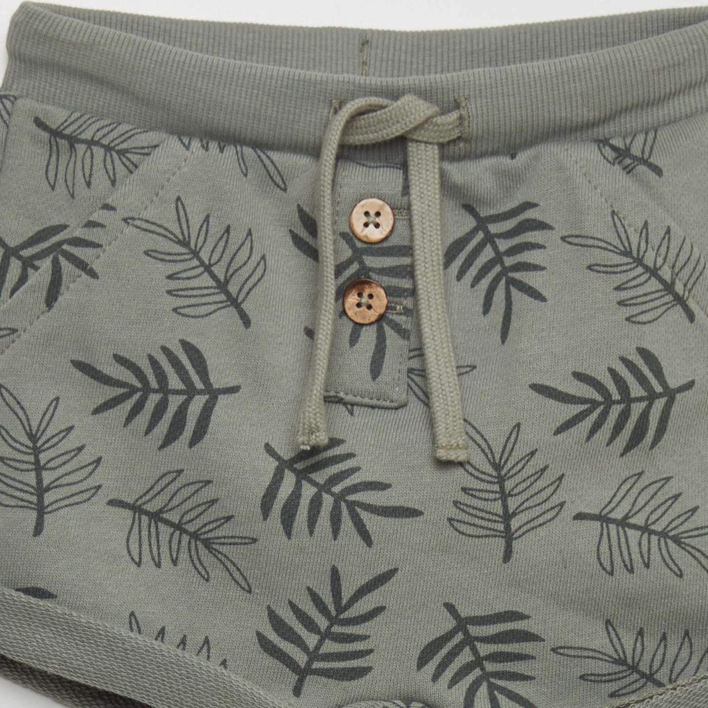 Printed sweatshirt fabric shorts KHAKI