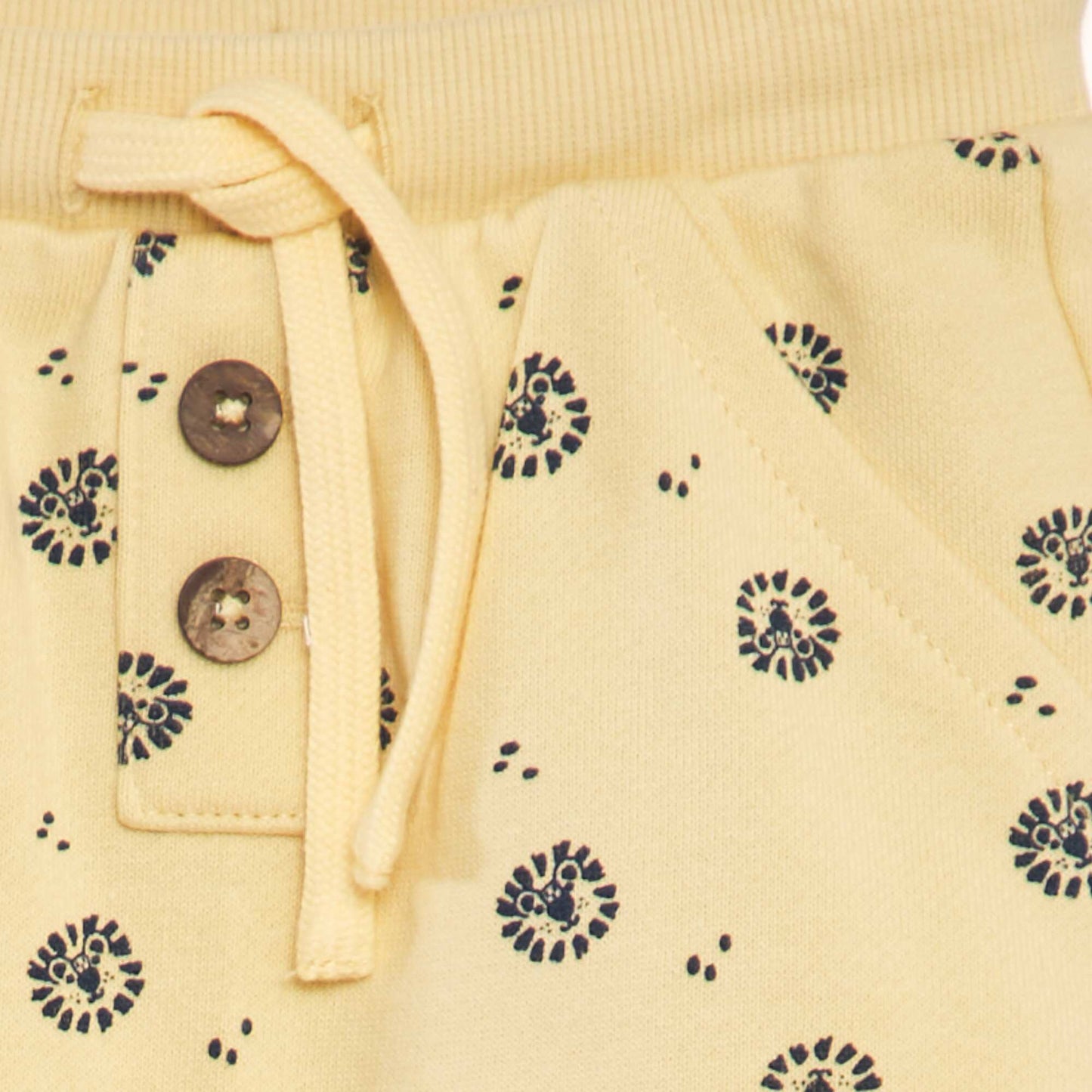 Printed sweatshirt fabric shorts YELLOW