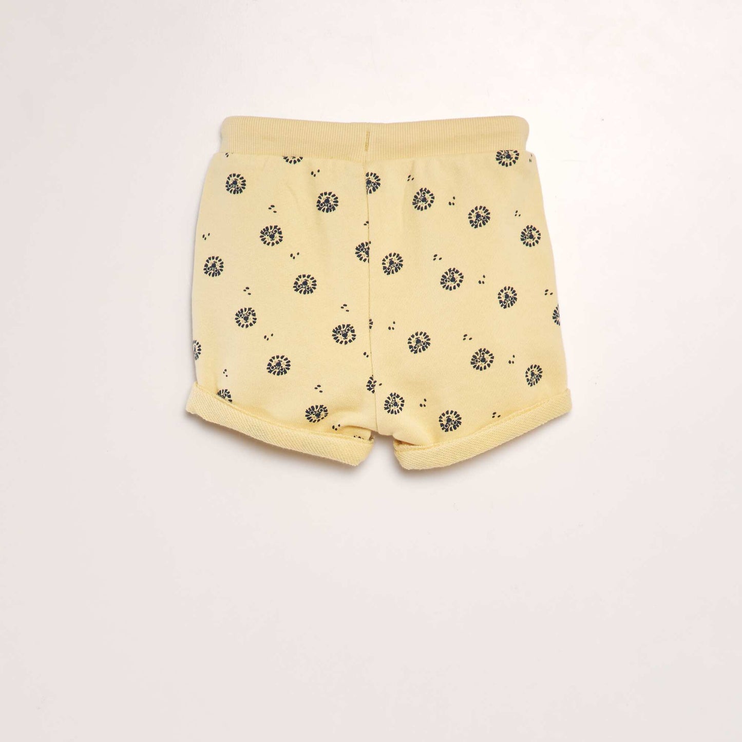 Printed sweatshirt fabric shorts YELLOW