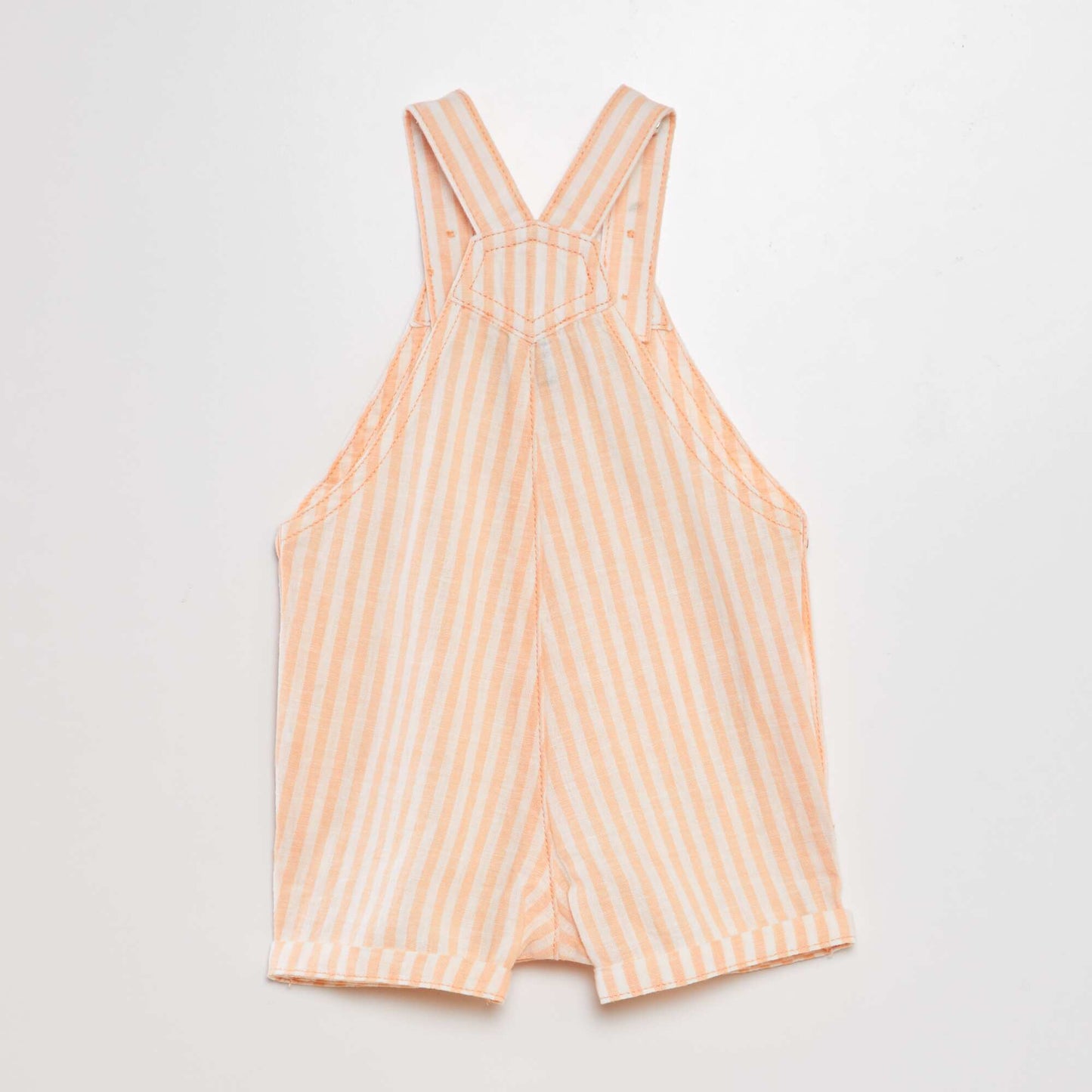 Linen cotton cropped dungarees ORANGE