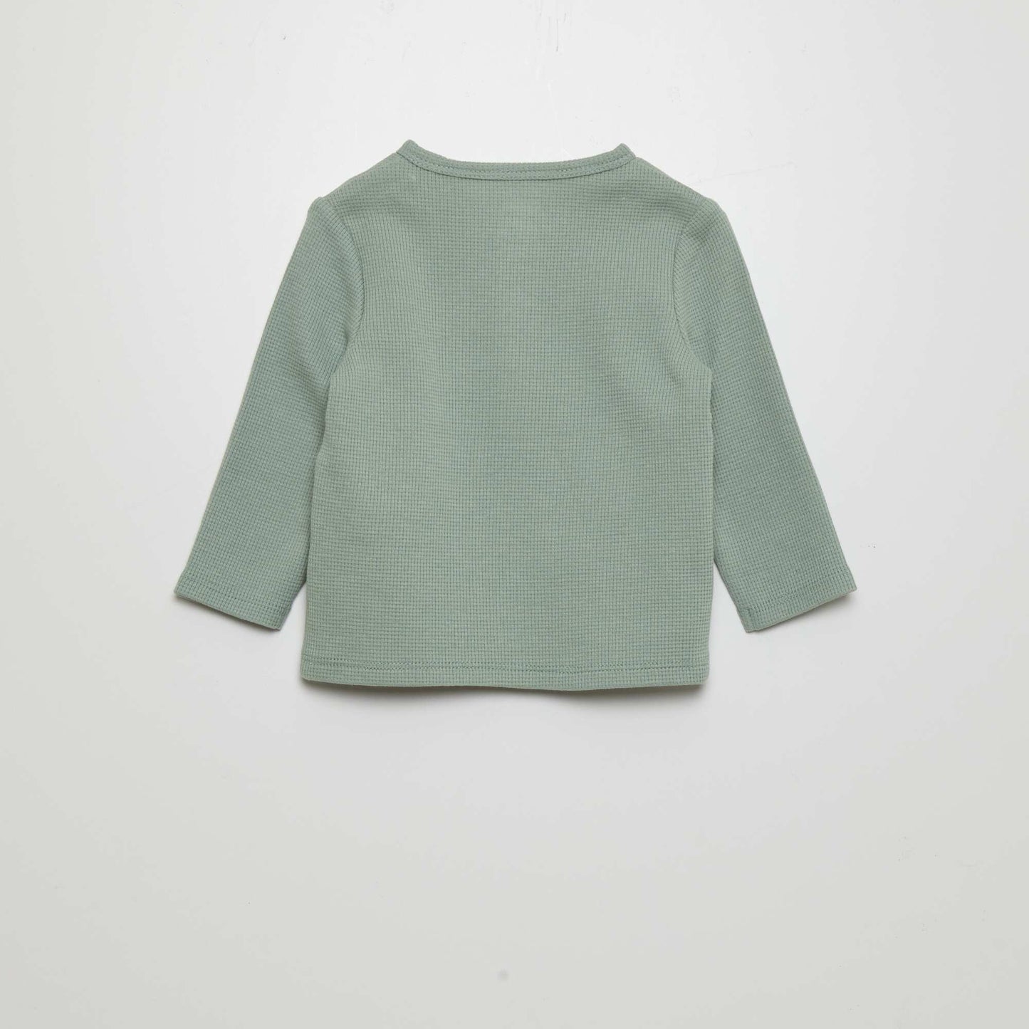 Waffle-knit fabric T-shirt GREEN