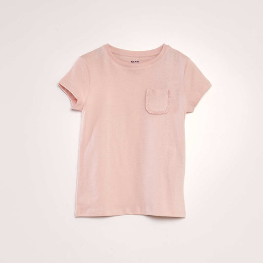 Plain T-shirt with pocket PINK