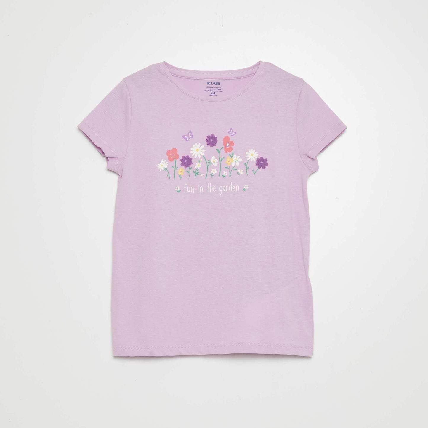 Round neck cotton T-shirt PURPLE