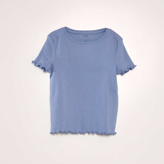 Ribbed T-shirt BLUE