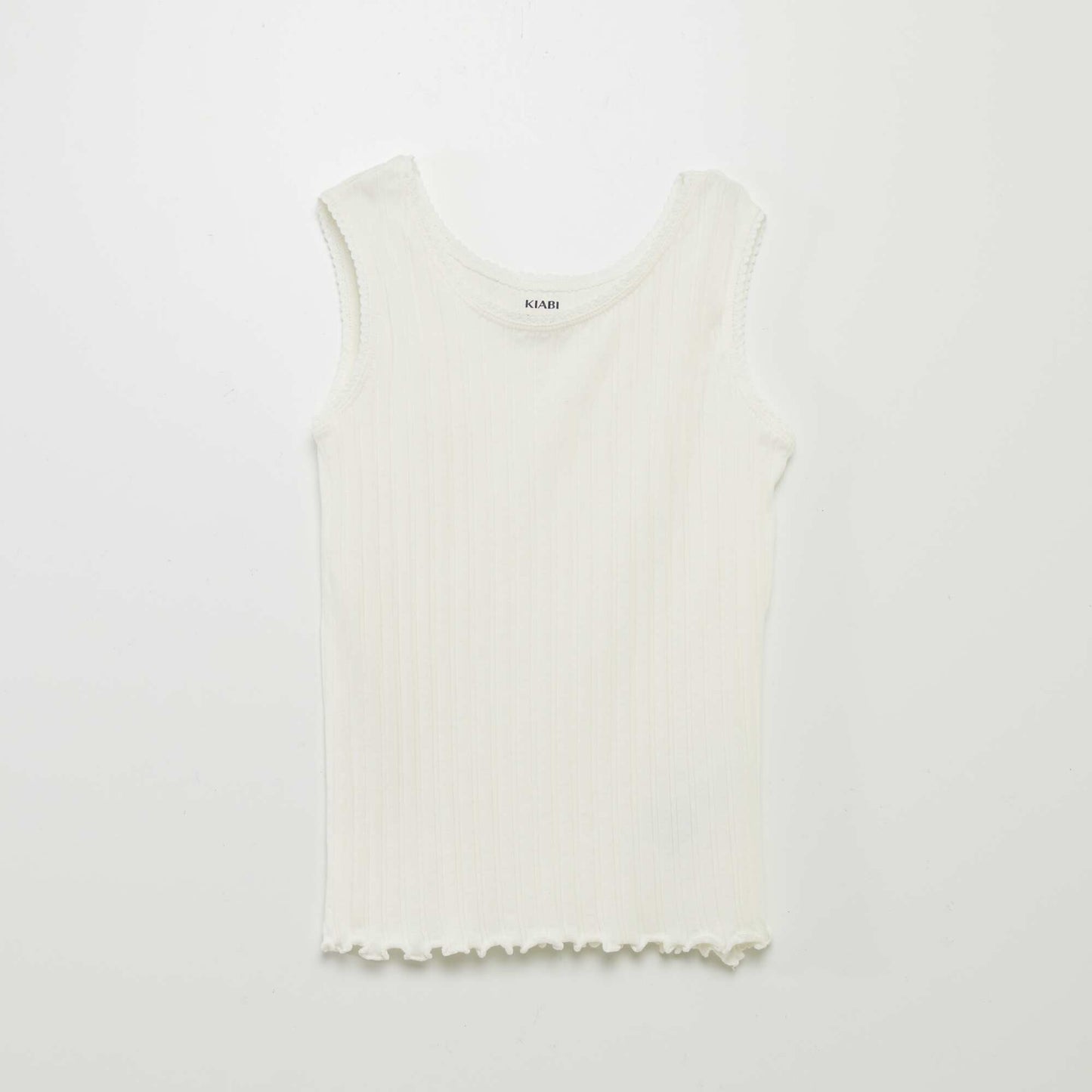 Ribbed vest top WHITE