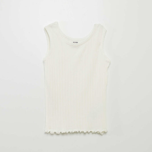 Ribbed vest top WHITE