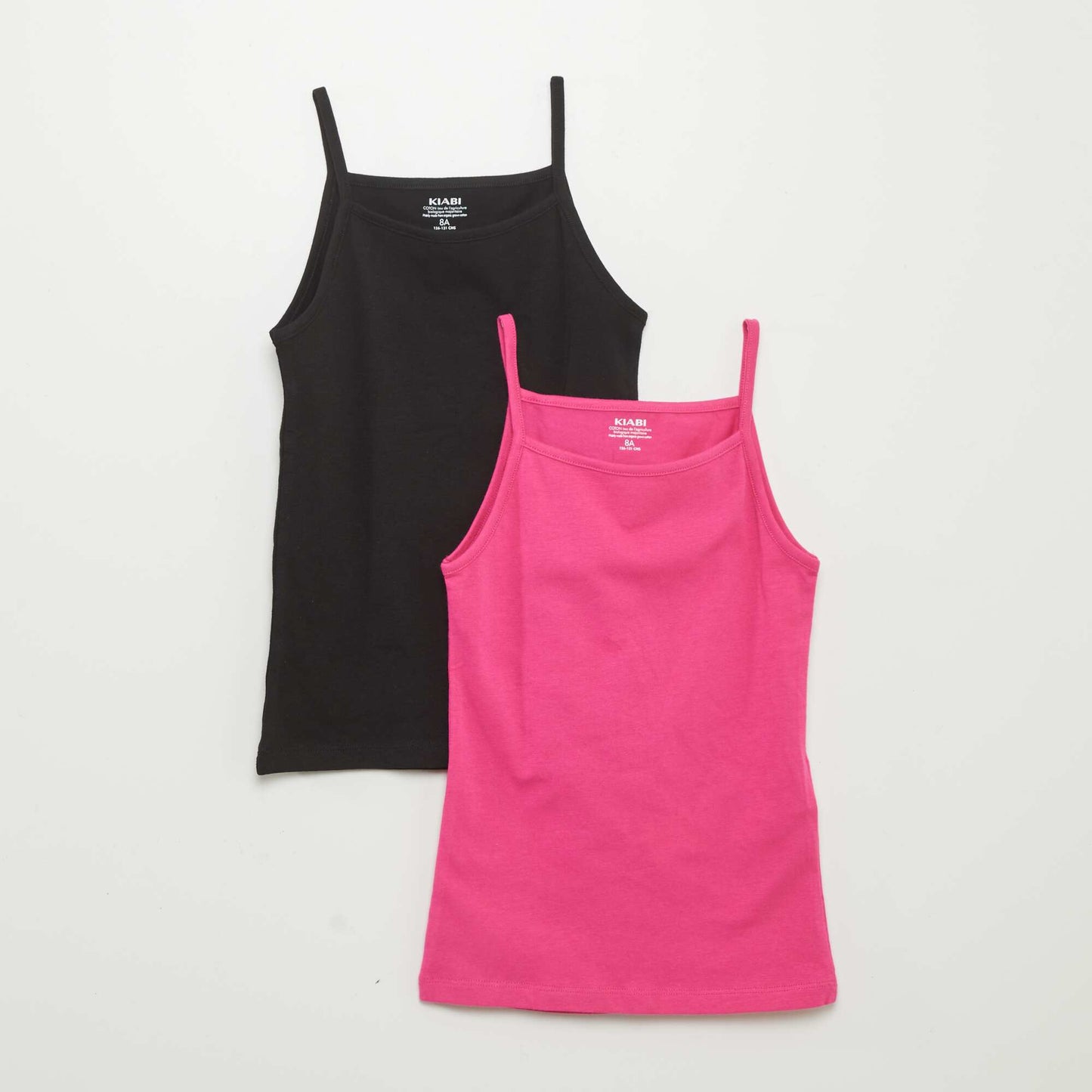 Pack of 2 plain vest tops PINK