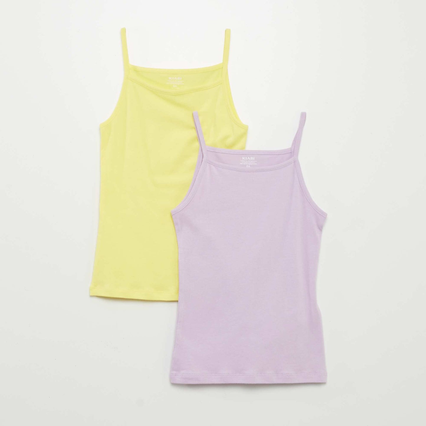 Pack of 2 plain vest tops PURPLE