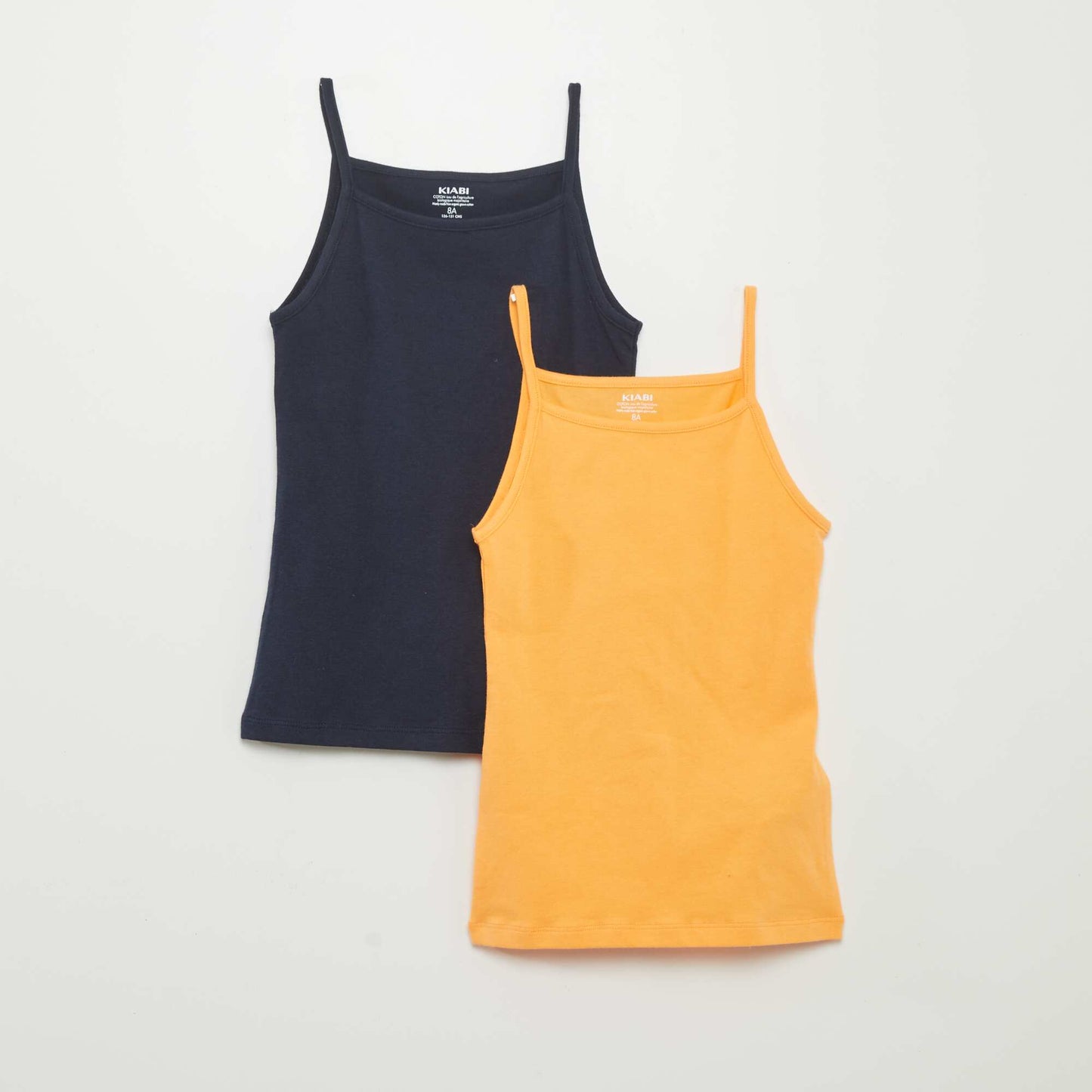 Pack of 2 plain vest tops BLUE