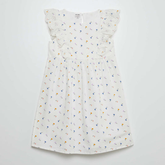 Flounced dress WHITE