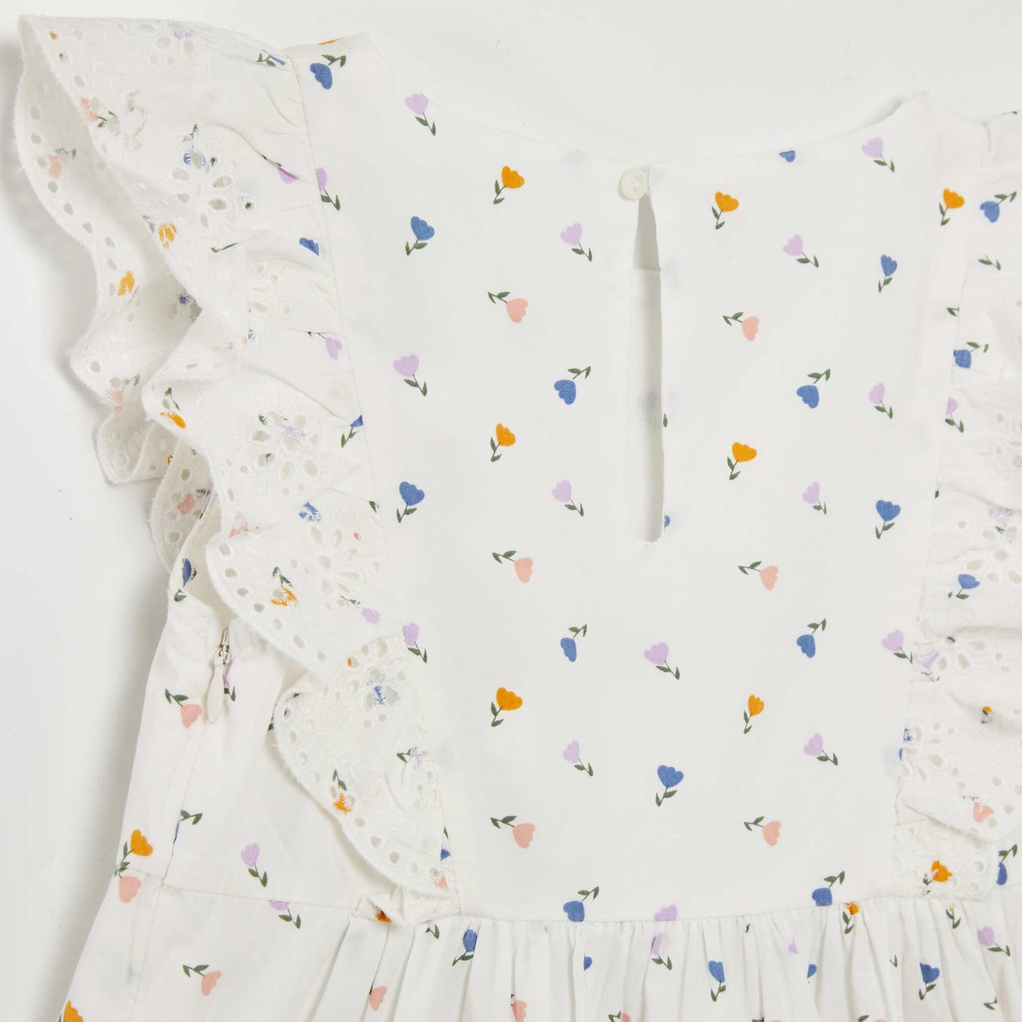 Flounced dress WHITE