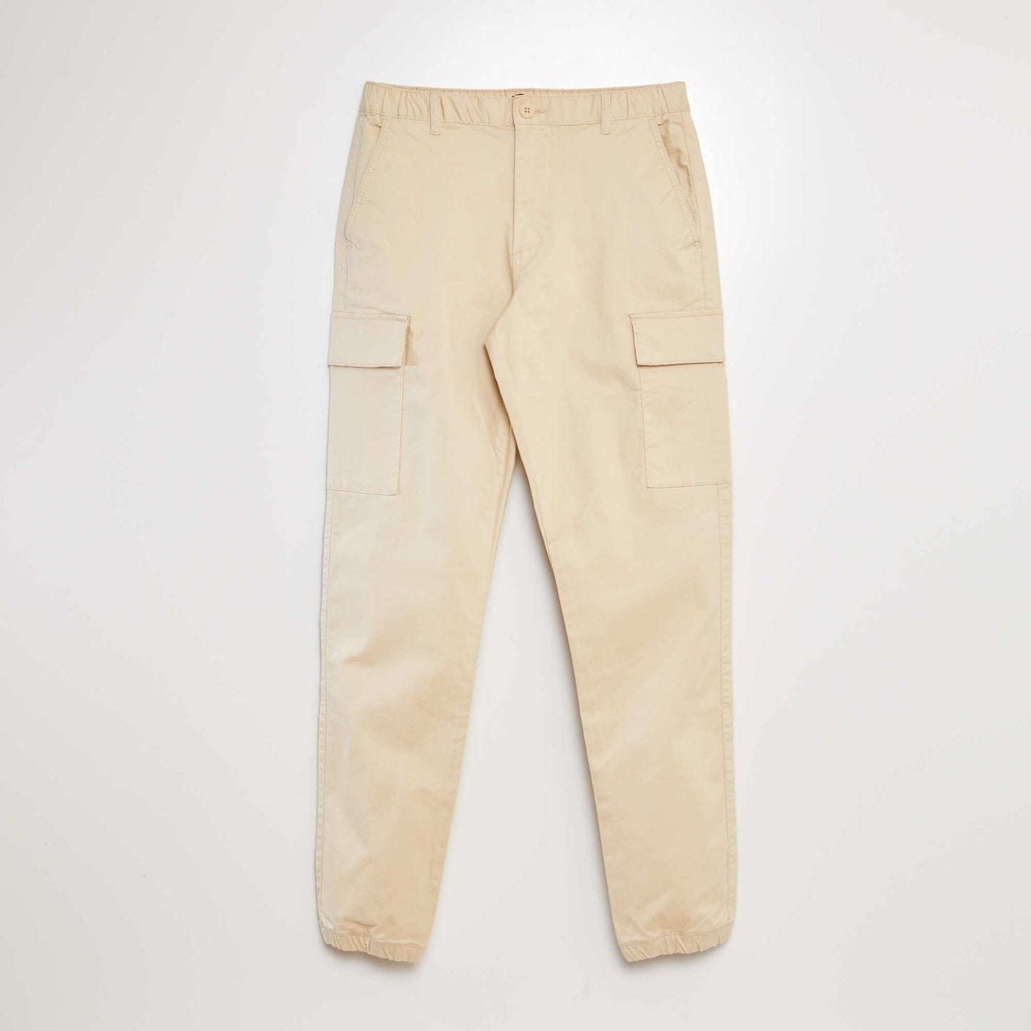 Trousers with combat pockets beige