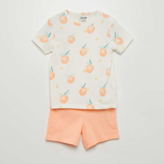 Two-piece printed short pyjamas WHITE