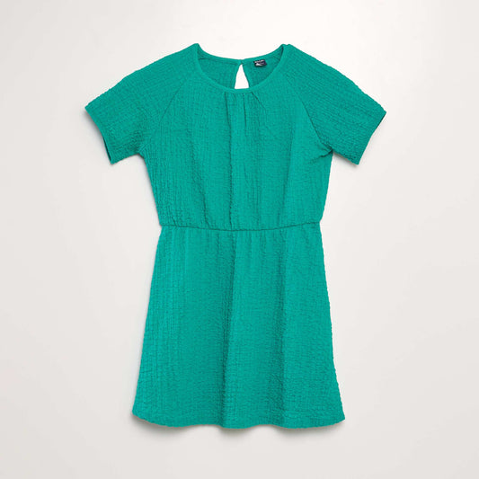 Waffle-knit dress GREEN