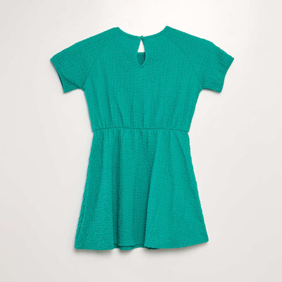 Waffle-knit dress GREEN