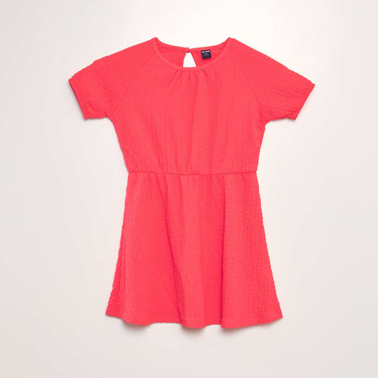 Waffle-knit dress PINK