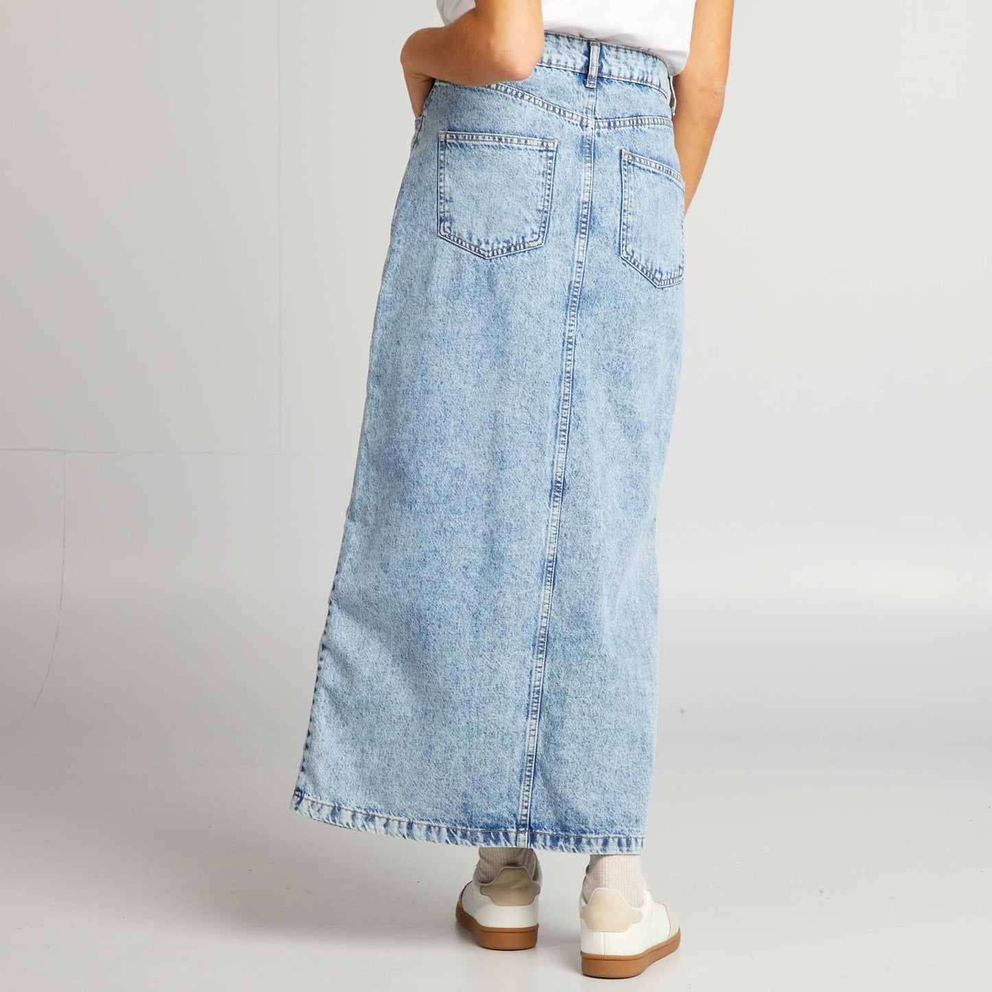 Denim midi skirt BLUE