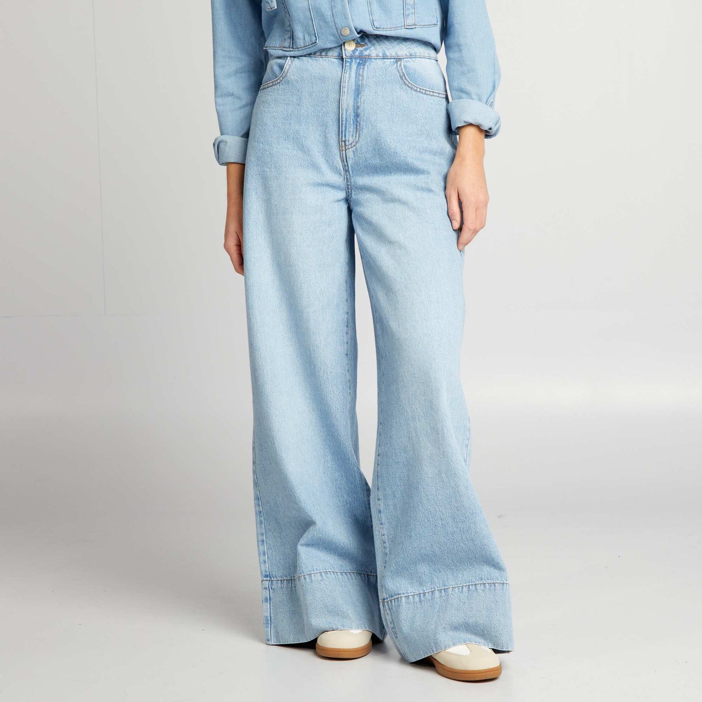 Wide-leg denim trousers BLUE