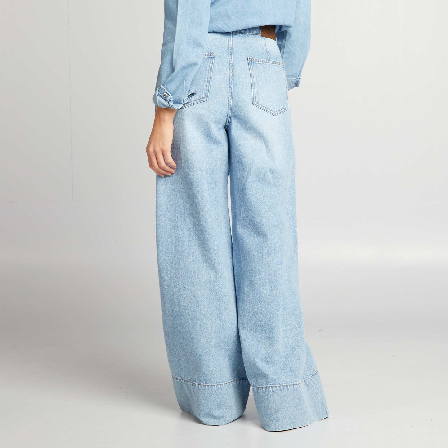 Wide-leg denim trousers BLUE