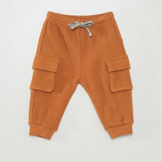 Waffle-knit joggers ORANGE