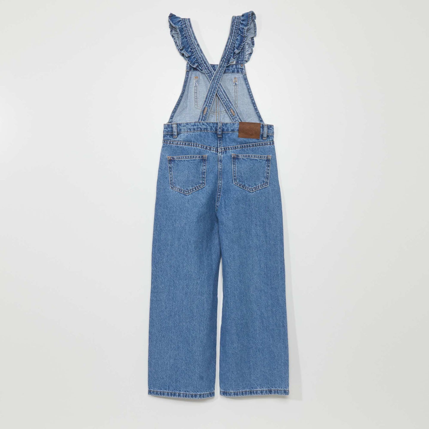 Wide-leg denim dungarees BLUE