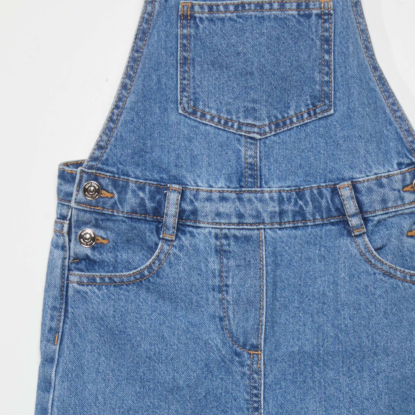 Wide-leg denim dungarees BLUE