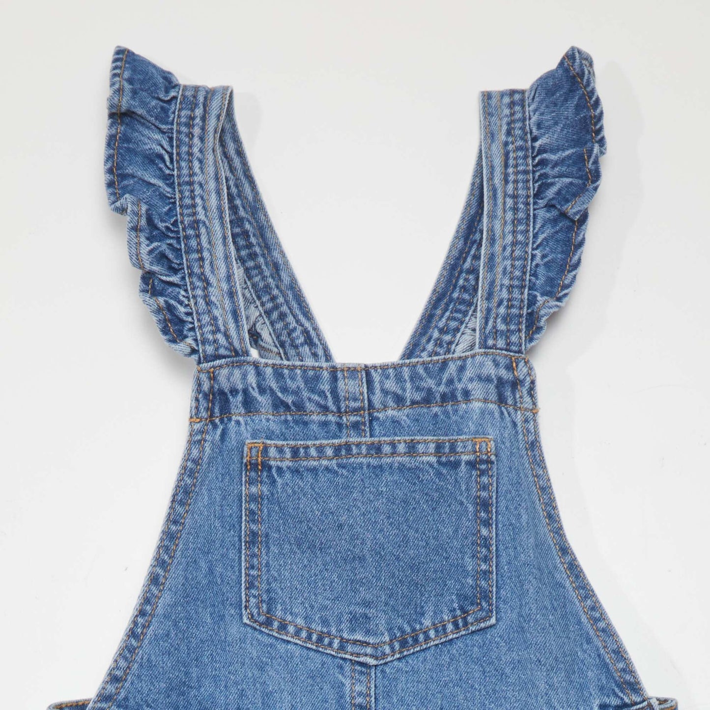 Wide-leg denim dungarees BLUE