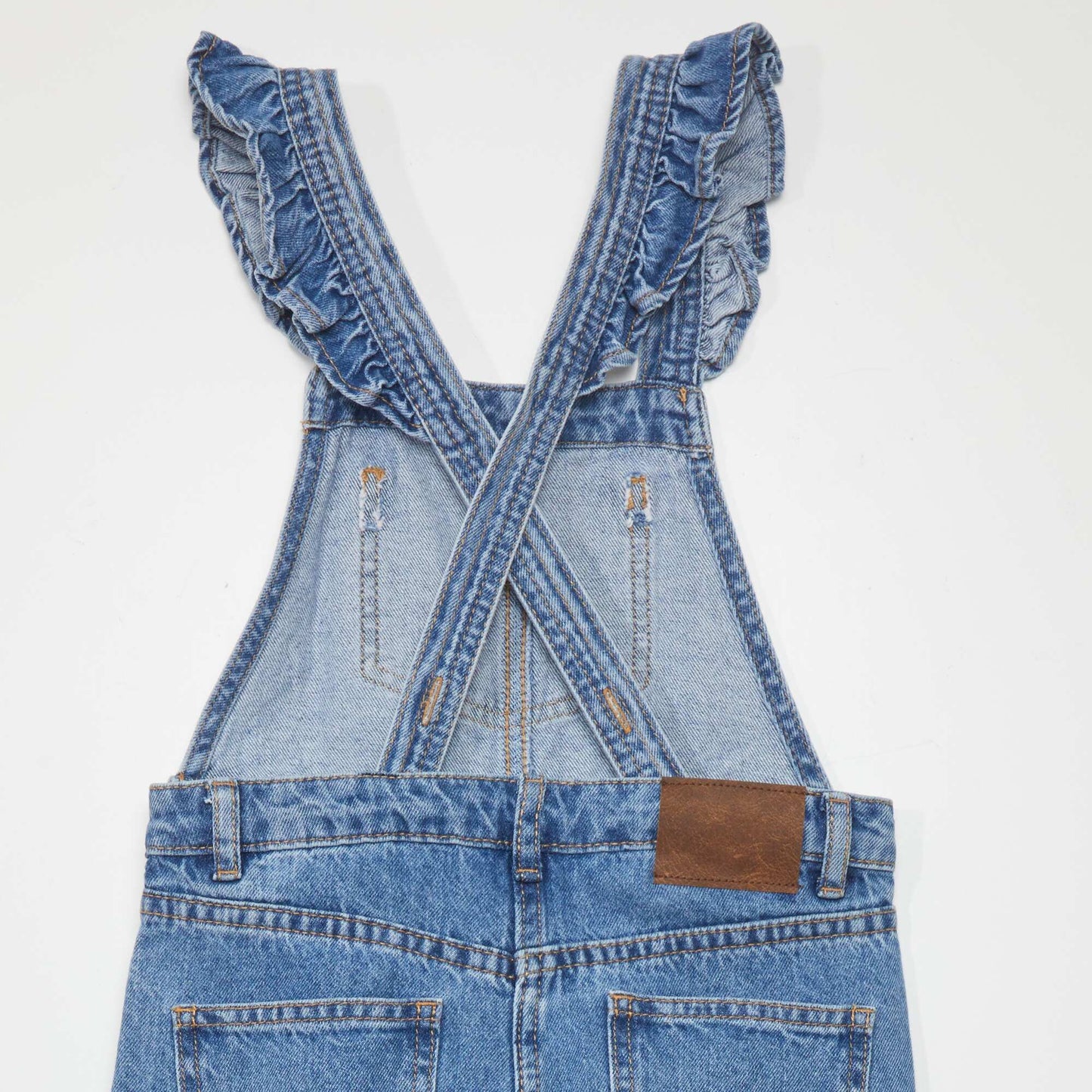 Wide-leg denim dungarees BLUE