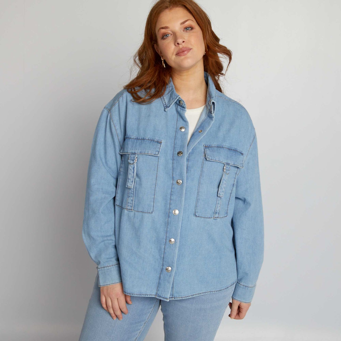 Denim overshirt BLUE