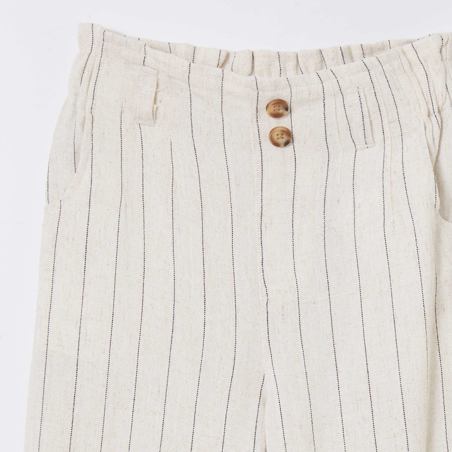 Striped straight-leg trousers BEIGE