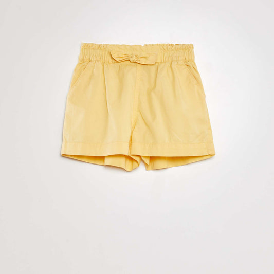 Paperbag shorts with belt YELLOW