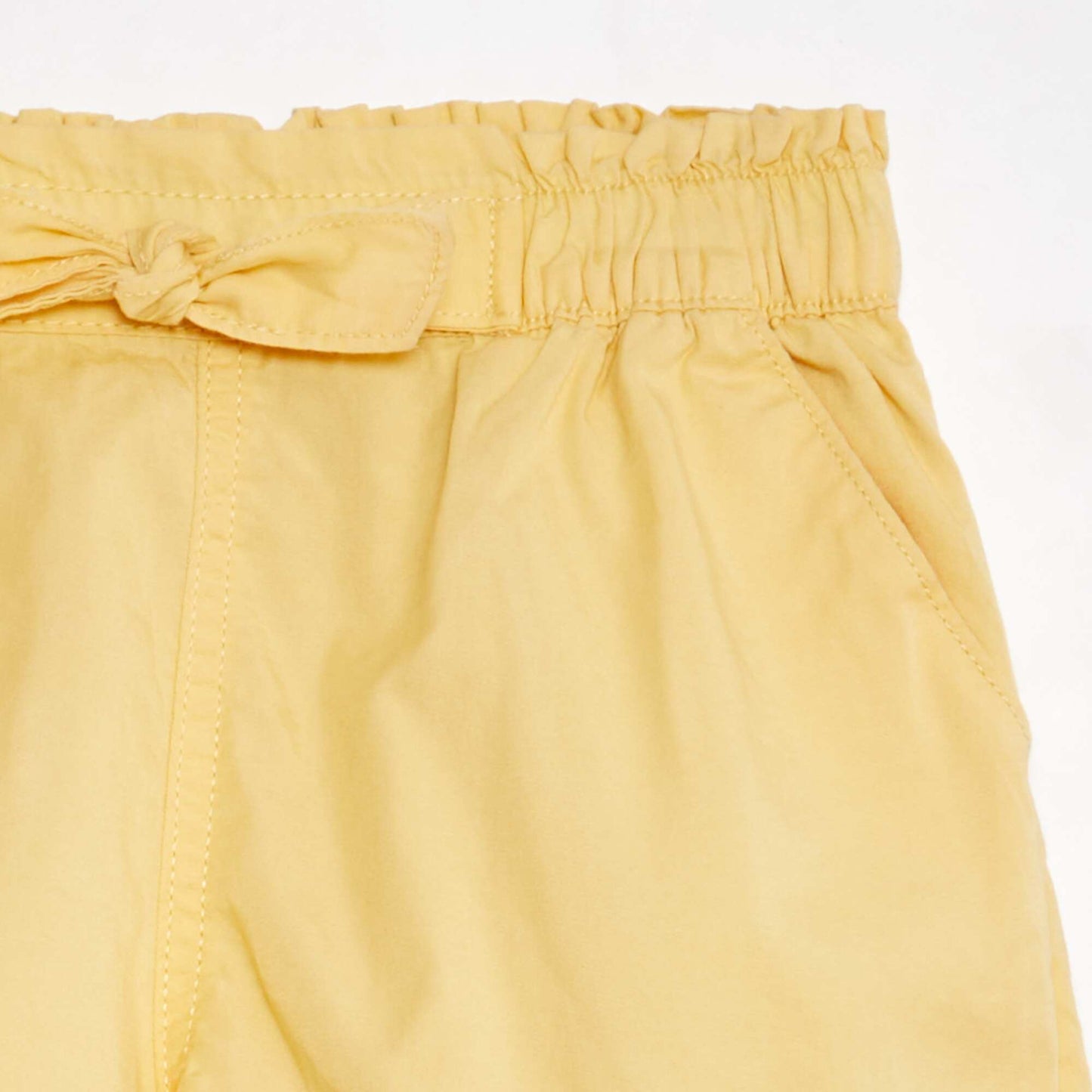 Paperbag shorts with belt YELLOW