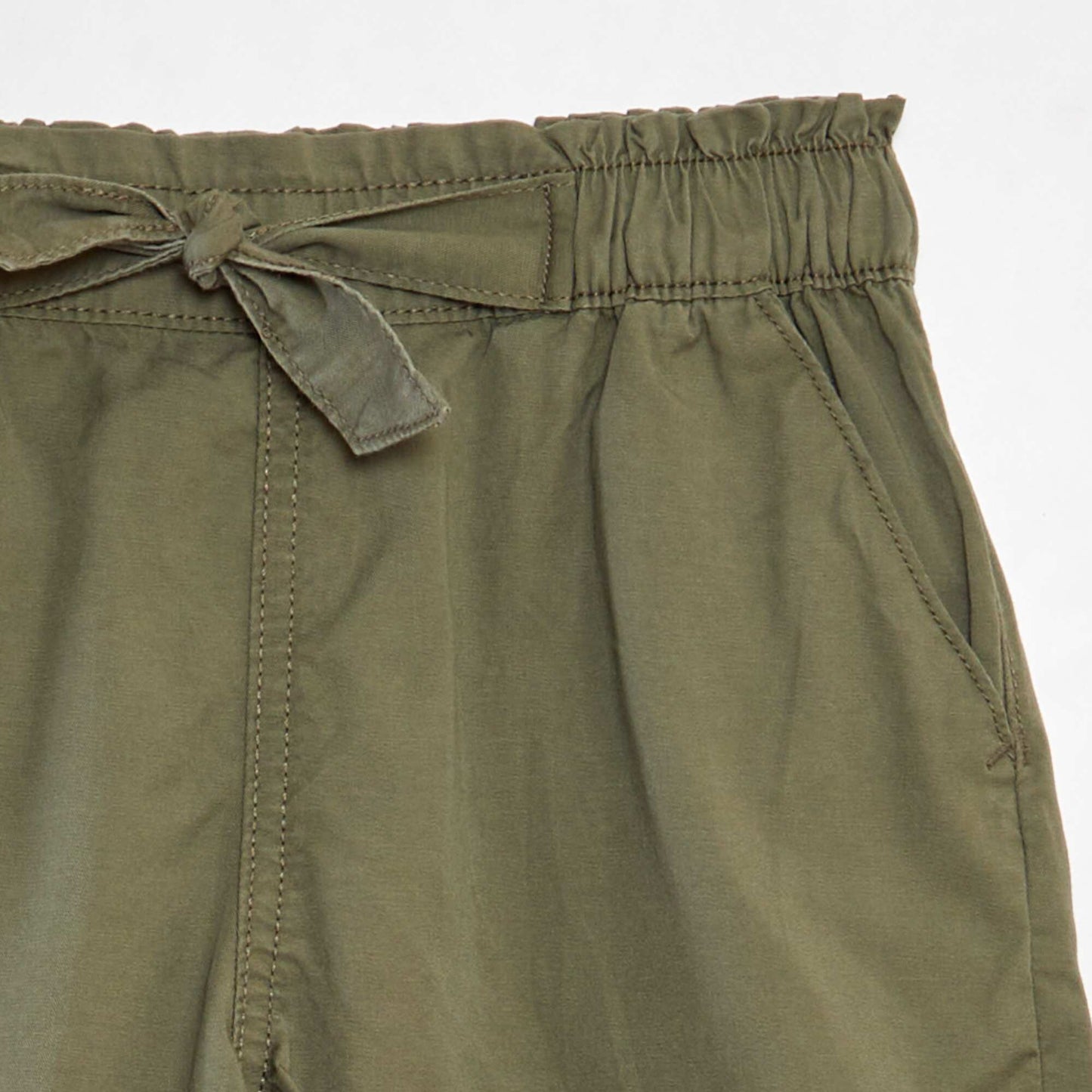 Paperbag shorts with belt GREEN