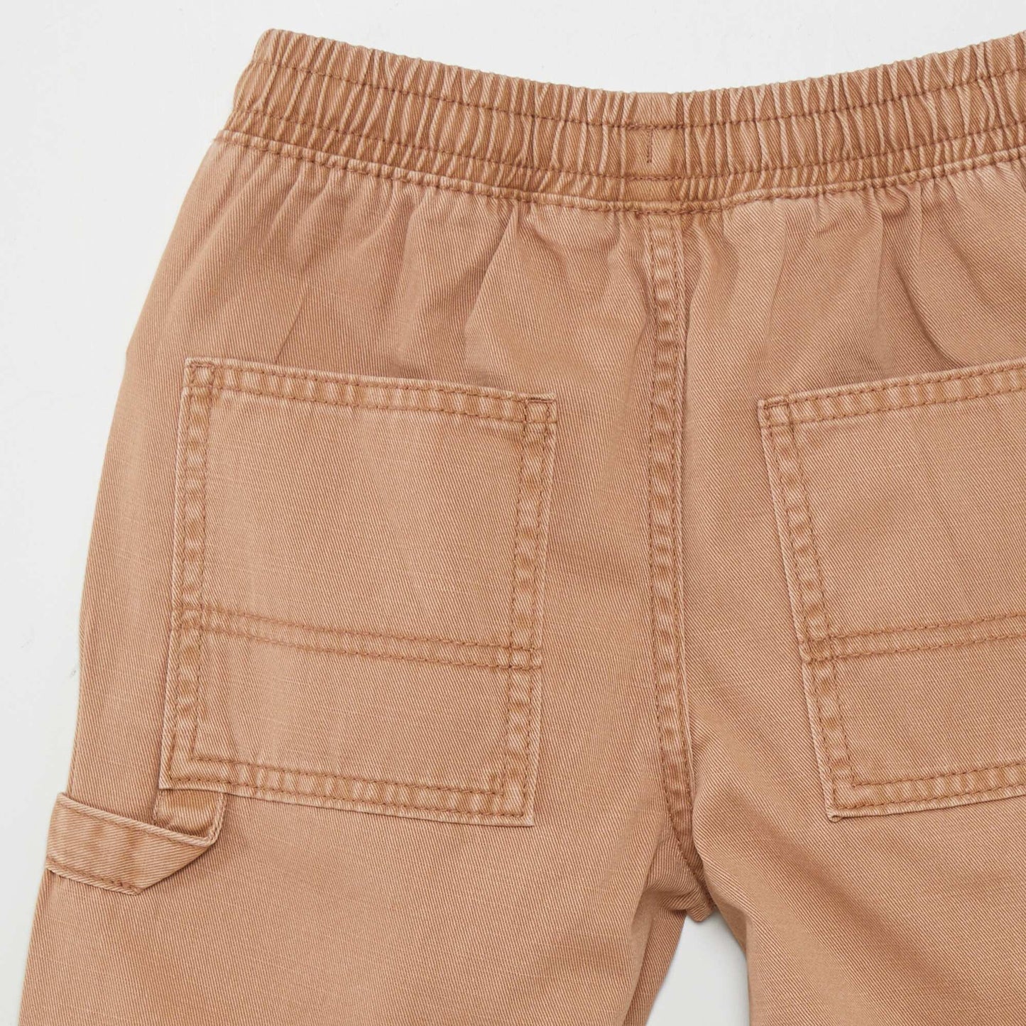 Denim-style elasticated shorts BROWN