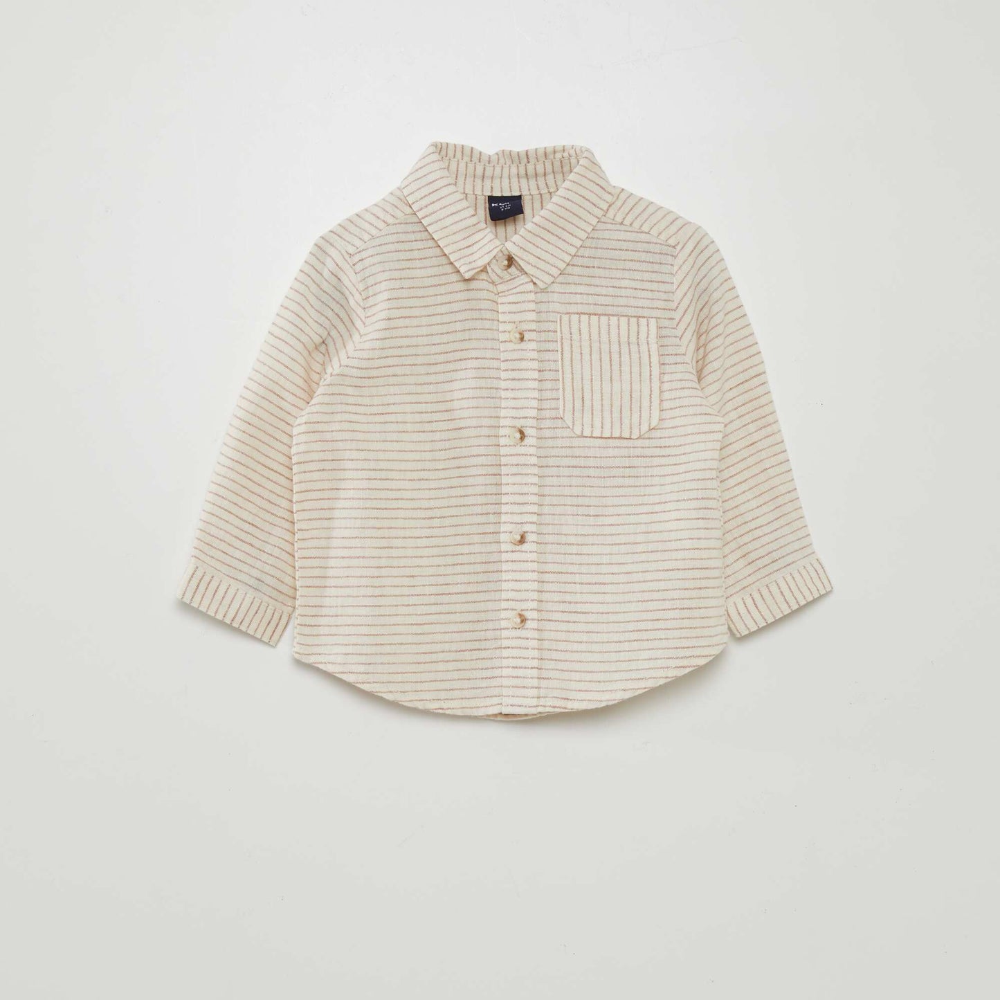 Striped linen shirt BEIGE