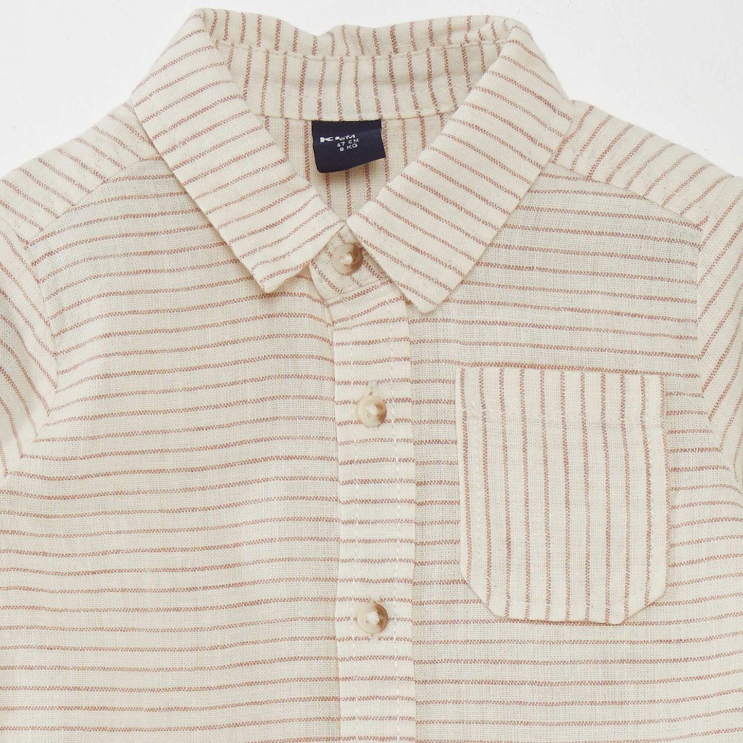 Striped linen shirt BEIGE