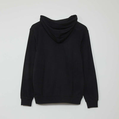 Zip-up jacket with hood REAL BLACK