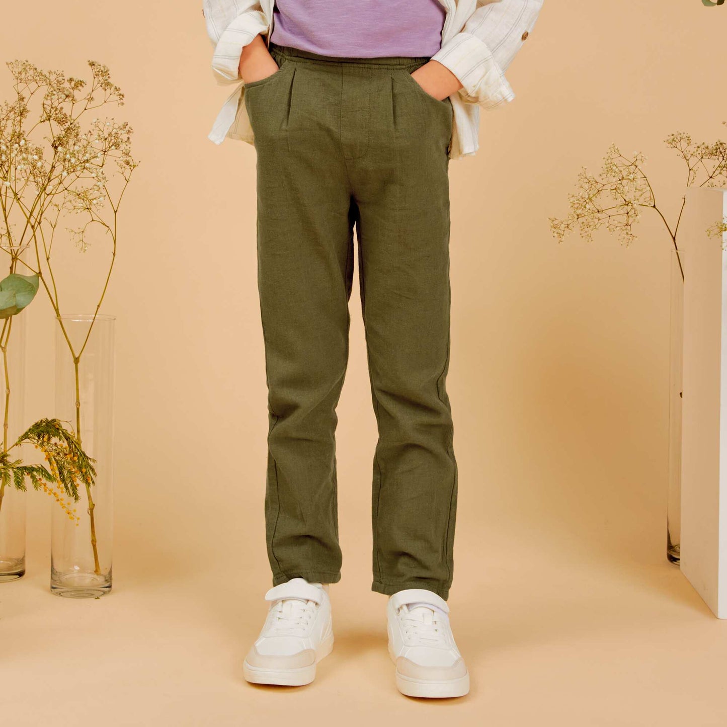 Linen chinos GREEN