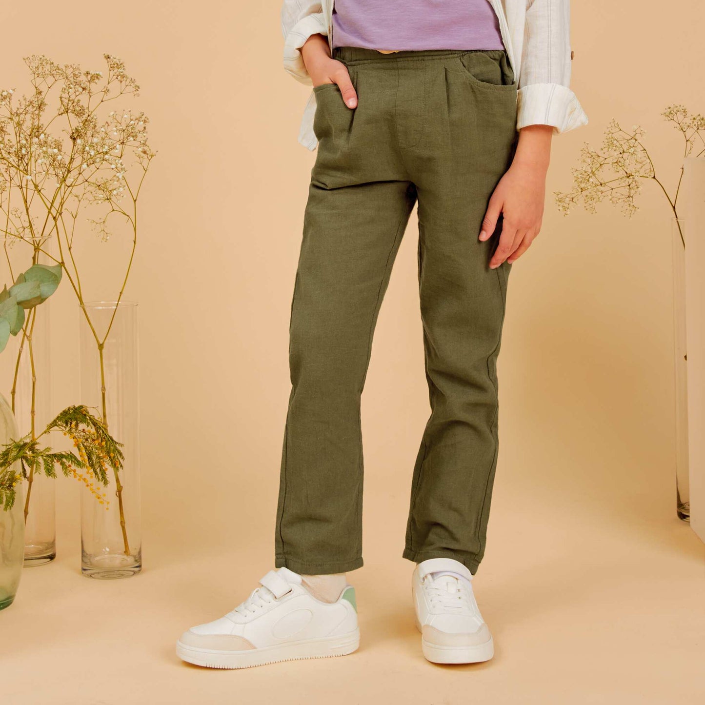 Linen chinos GREEN