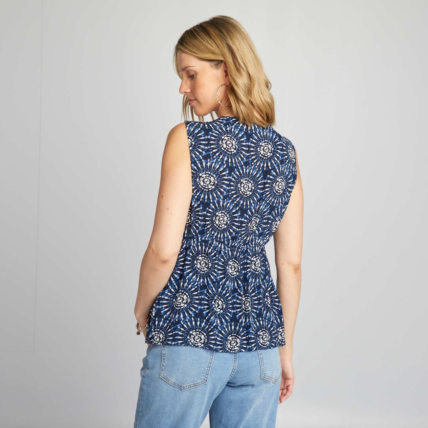 Printed maternity blouse BLUE