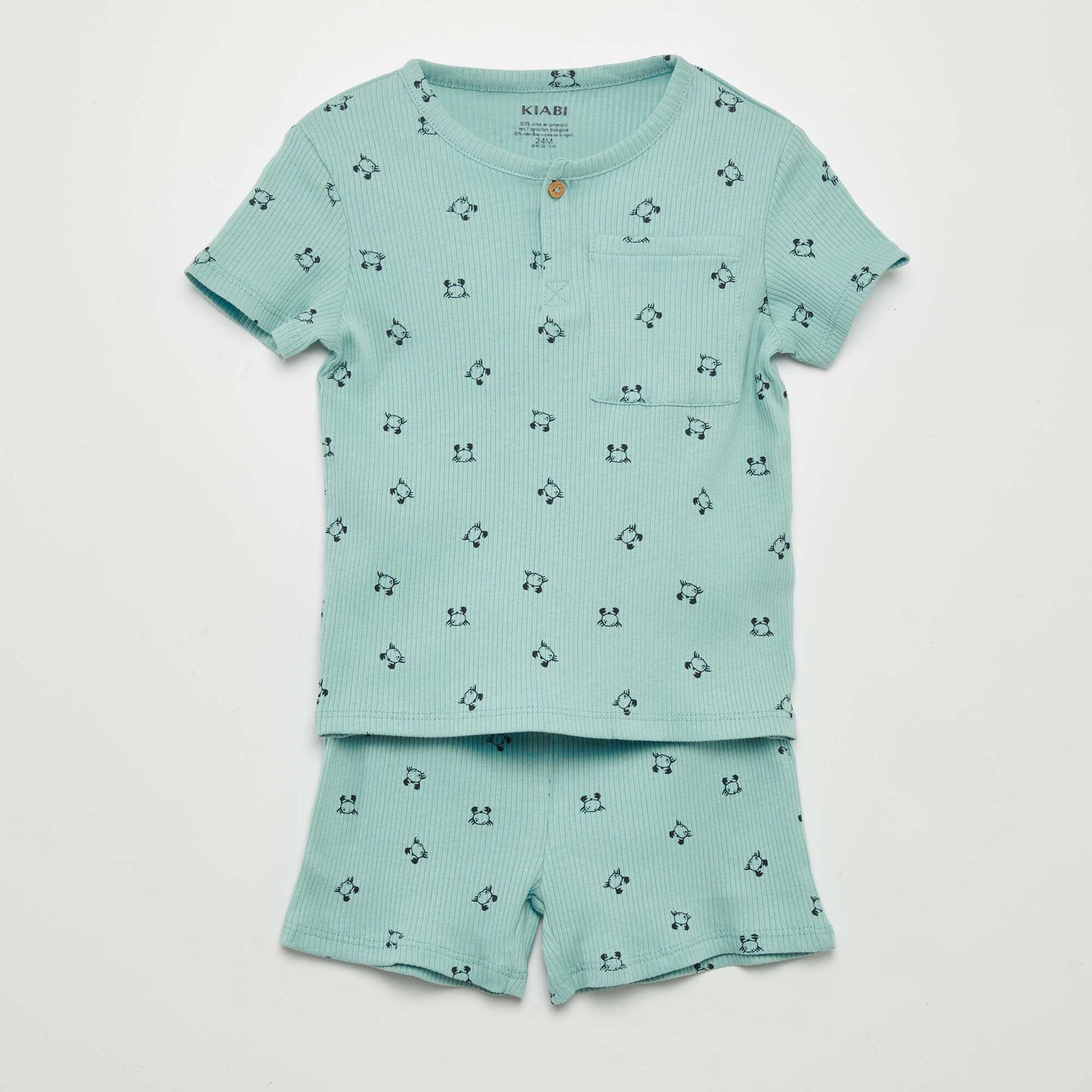 Two-piece printed short pyjamas BLUE