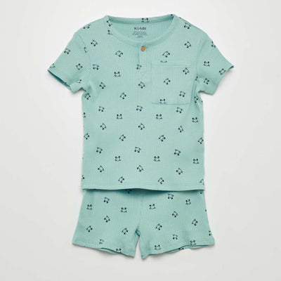 Two-piece printed short pyjamas BLUE