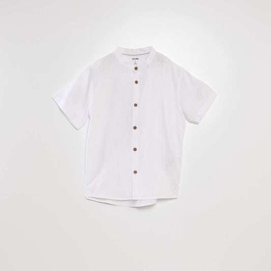 Mandarin collar shirt WHITE