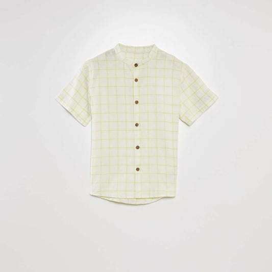 Mandarin collar shirt BEIGE