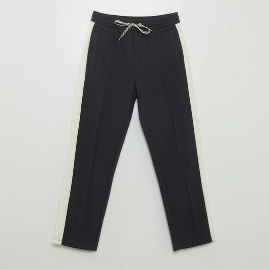 Cotton piqué joggers BLACK