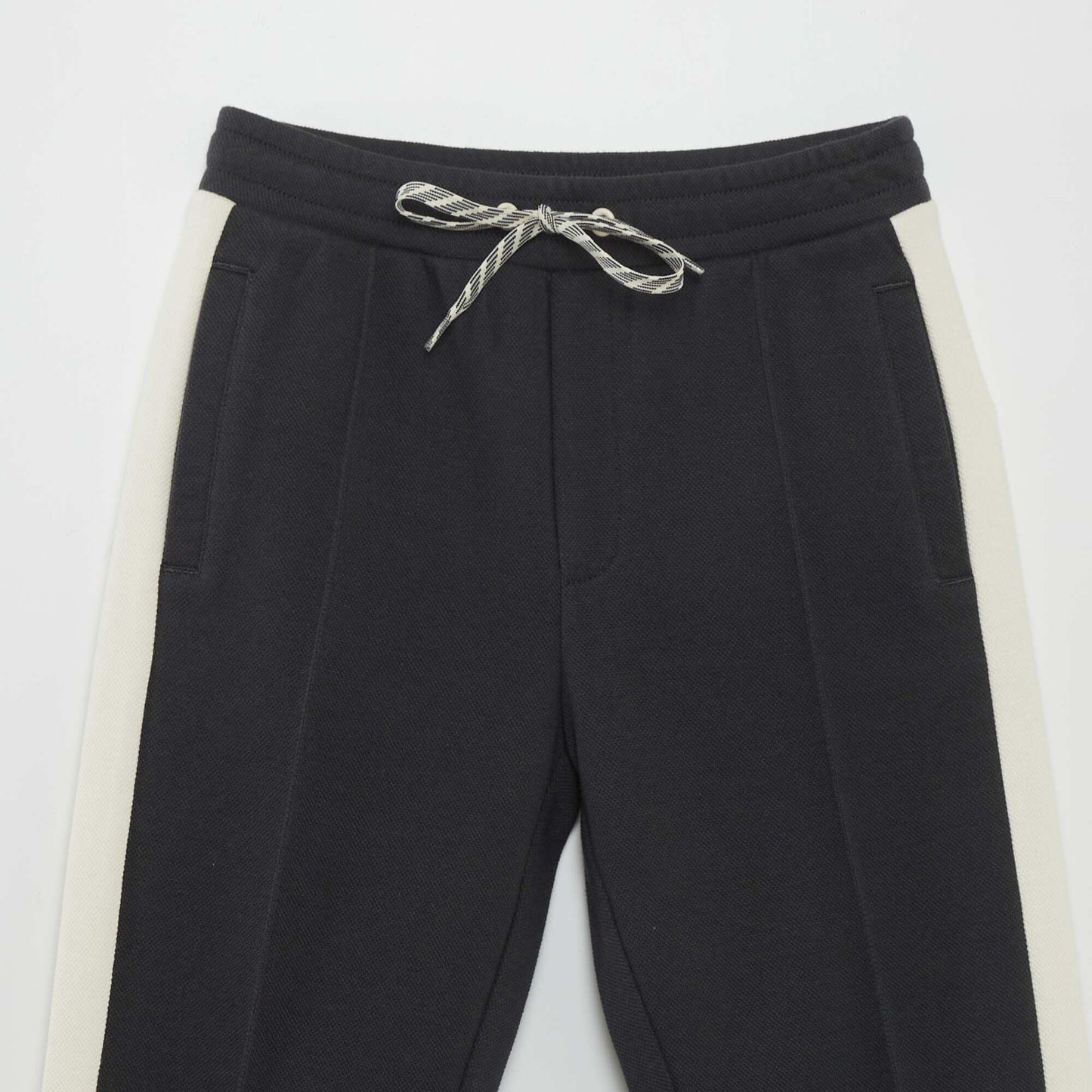 Cotton piqué joggers BLACK