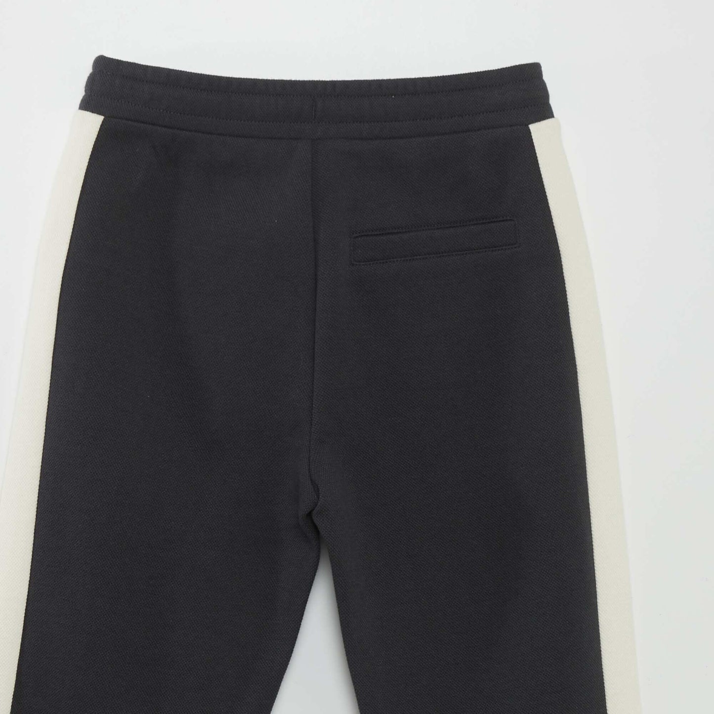 Cotton piqué joggers BLACK