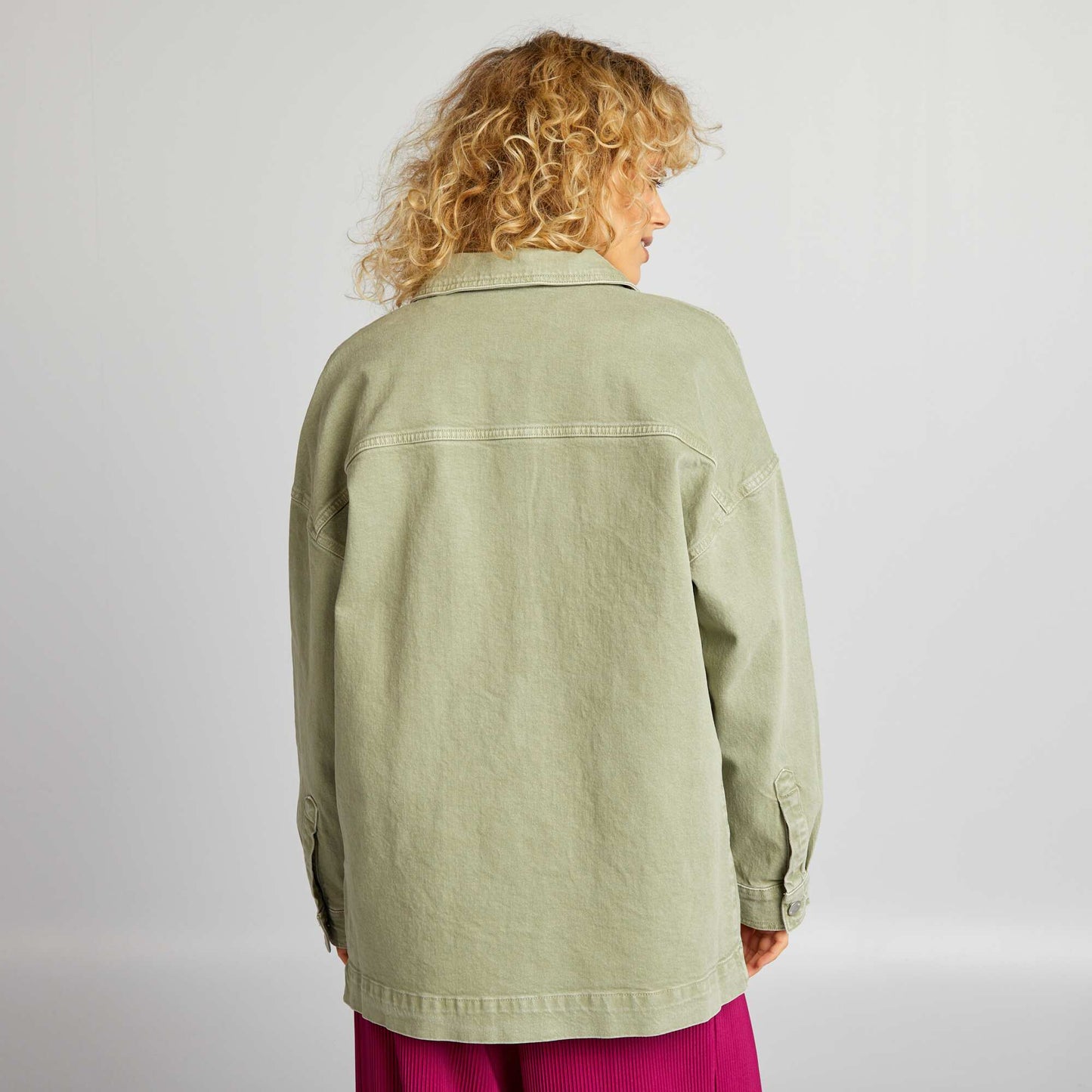 Denim jacket with pockets KHAKI