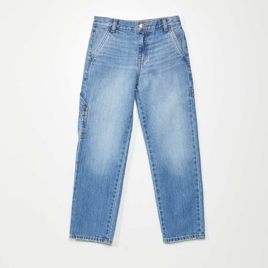 Straight-leg jeans with side pockets BLUE